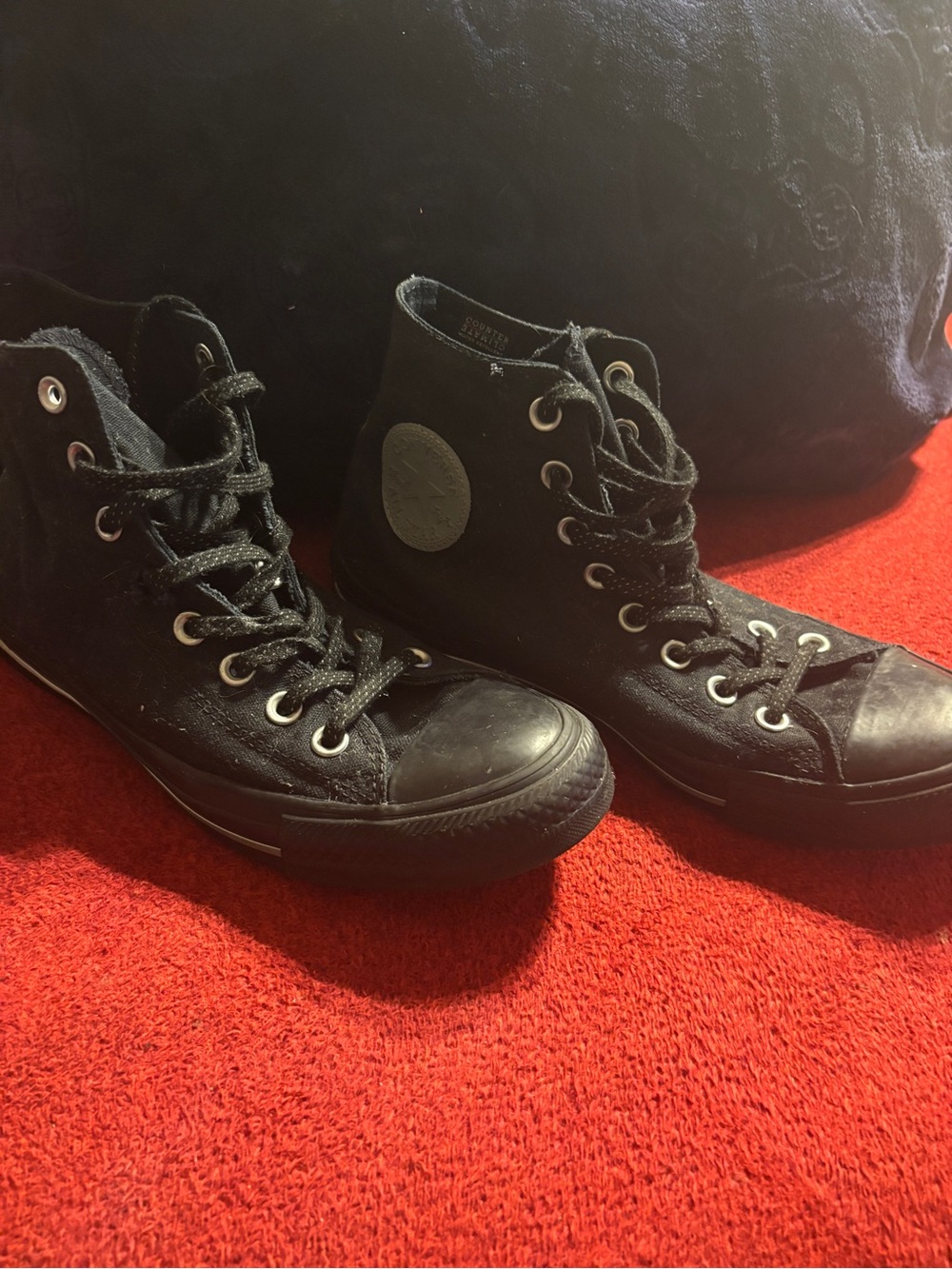 Converse Chuck Taylor Black High-Top Sneakers with gray logo Women’s 9/Men’s 7 - Picture 1 of 7